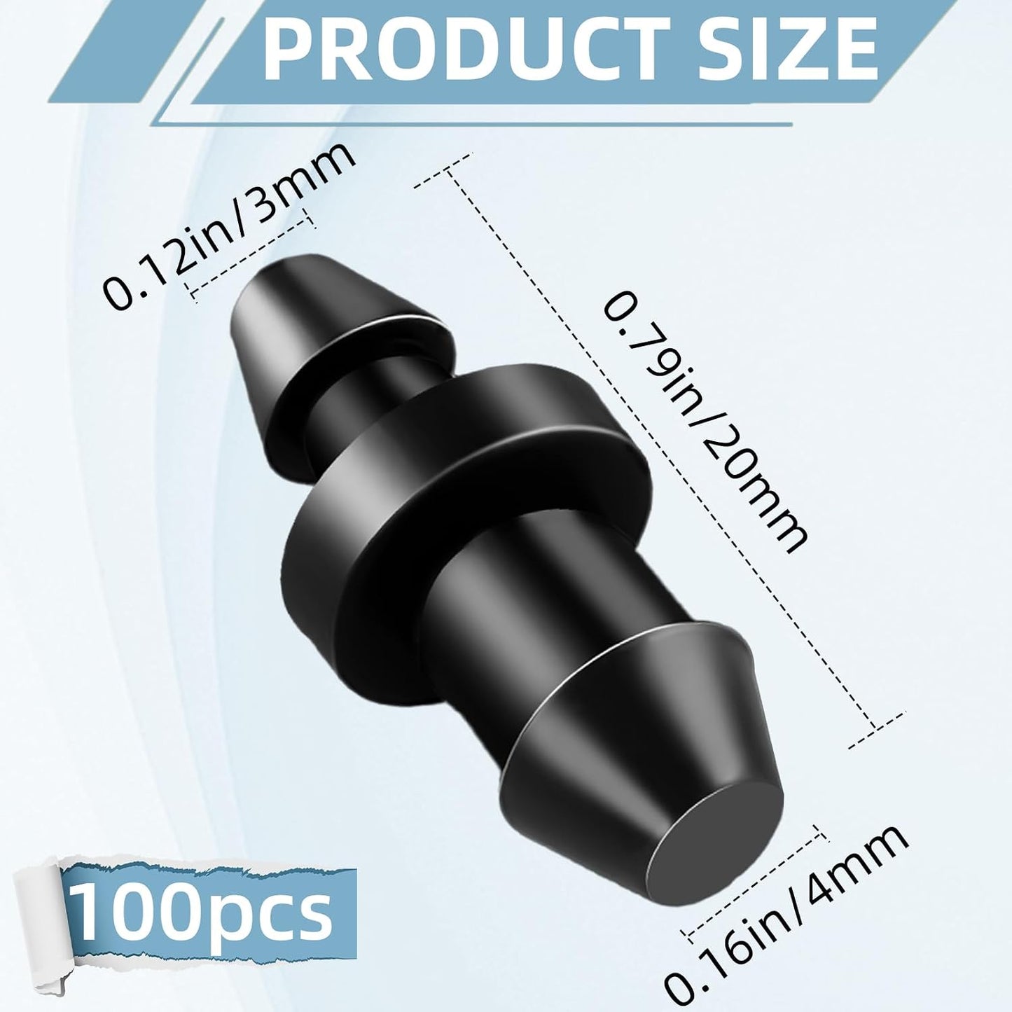 100 Tapones Riego Goteo 1/4pulg Accesorios Enchufe