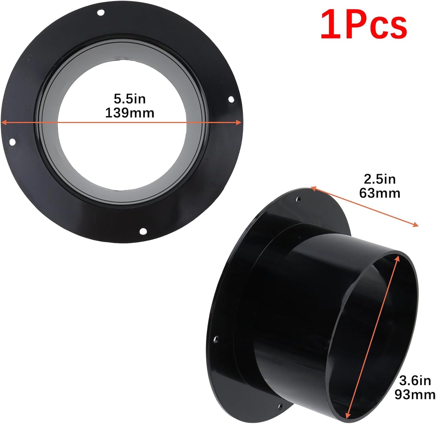 Brida conector conducto 5.4pulg ABS ventilación