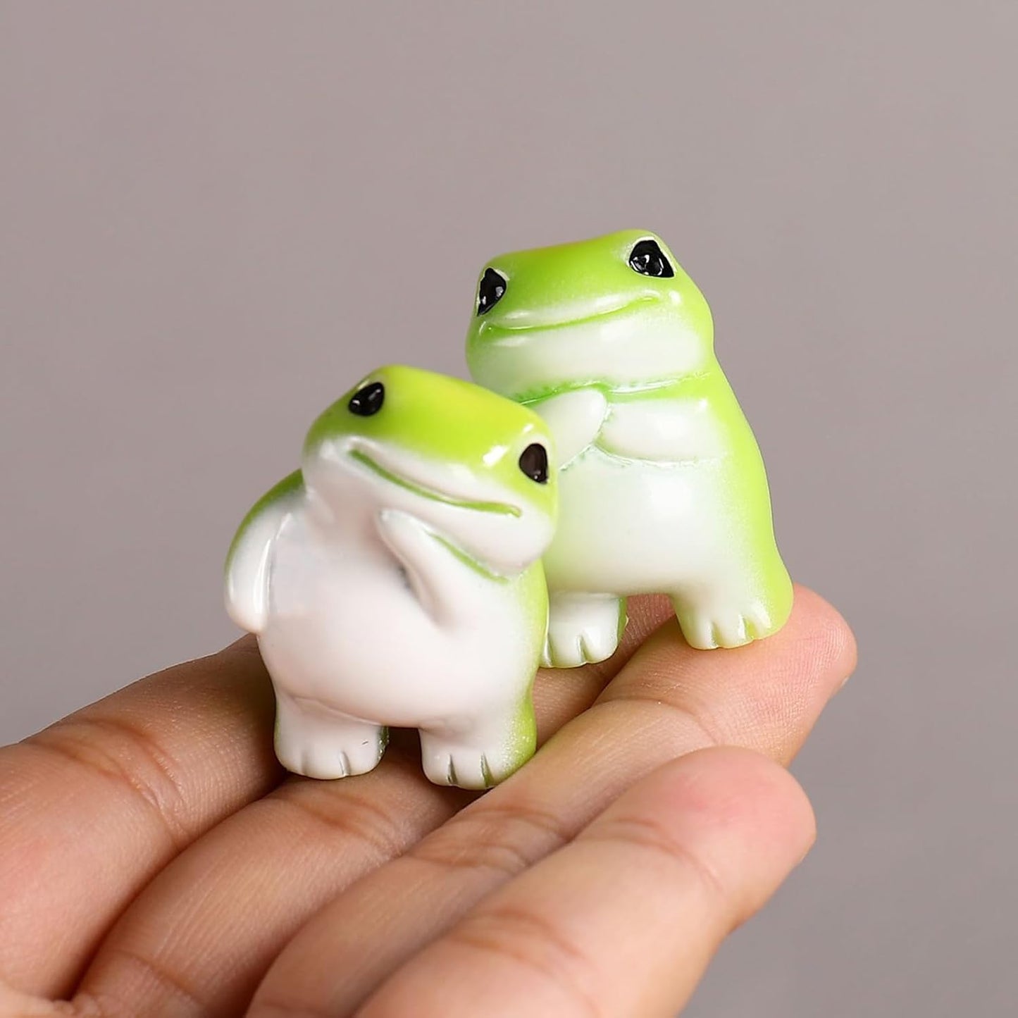 6 Pzas figuras resina ranas mini decoración escritorio