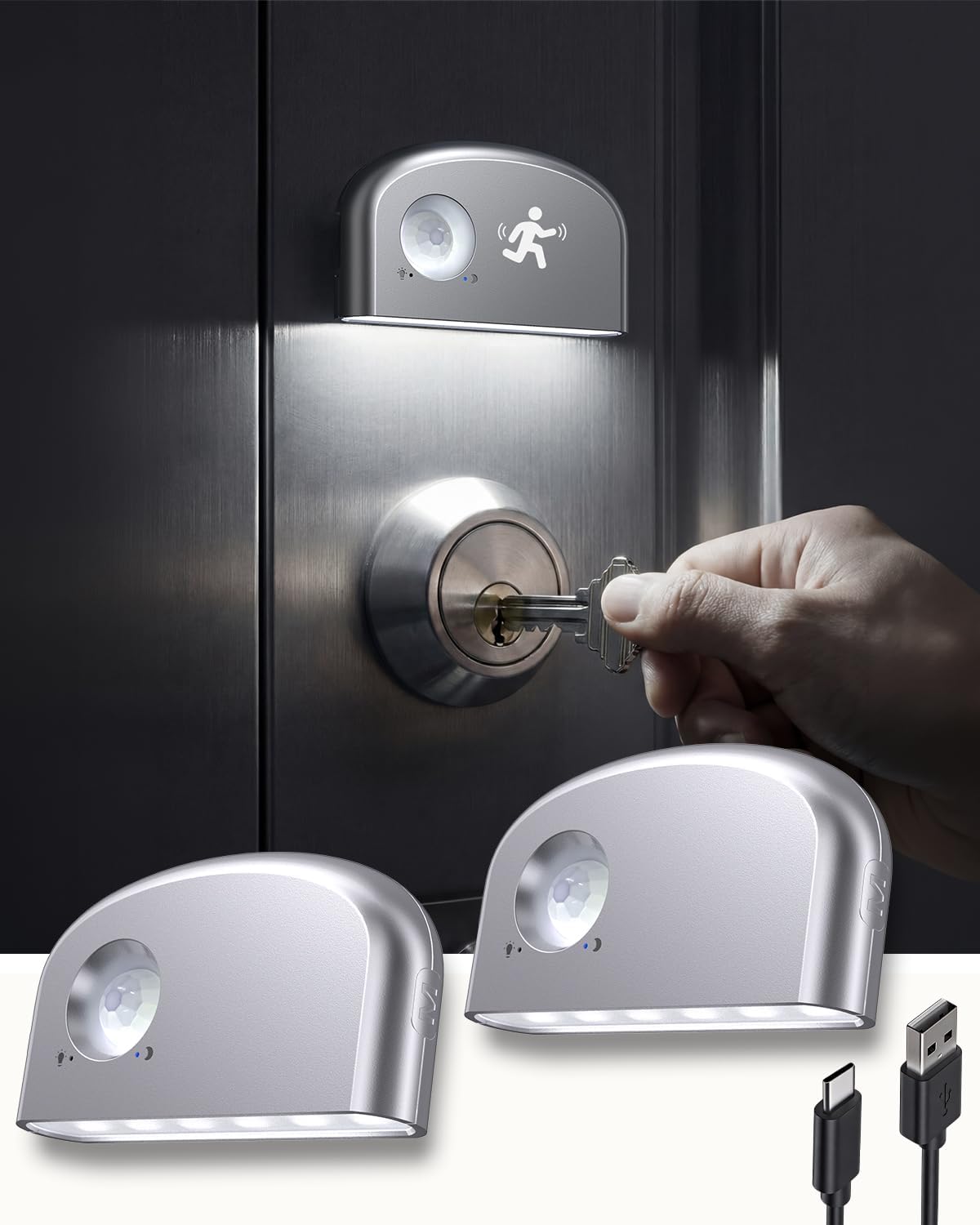 Luz ojo cerradura sensor movimiento batería regulable PIR