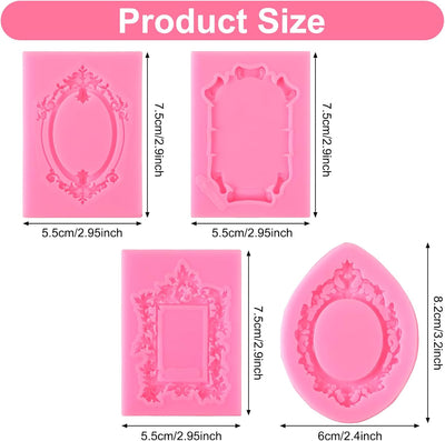 8 Moldes Silicona Redondo Barroco para Pasteles Cupcakes
