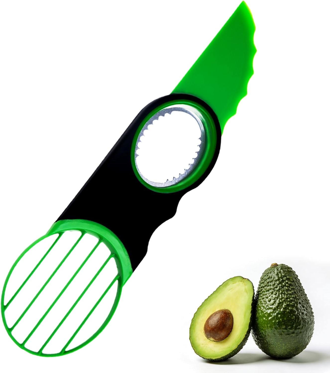 Cortador de aguacate 3 en 1 verde