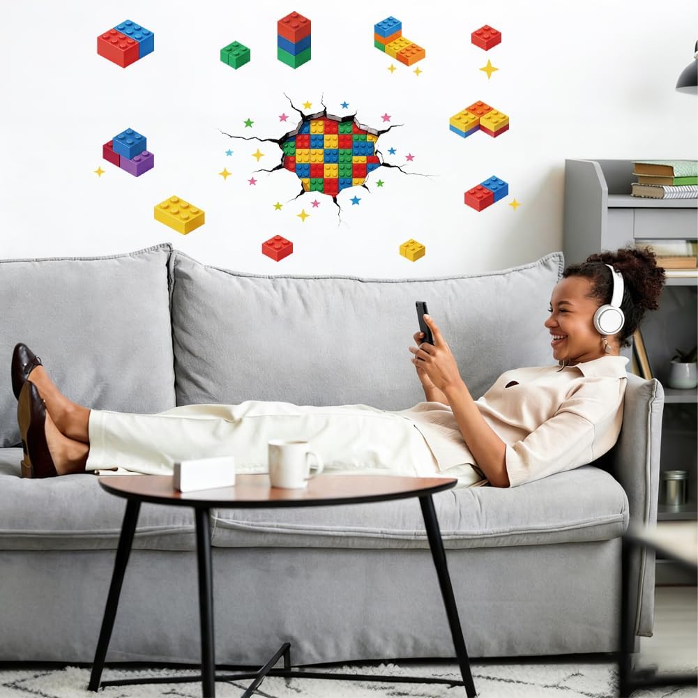 Vinilo decorativo ladrillos 3D para pared dormitorio