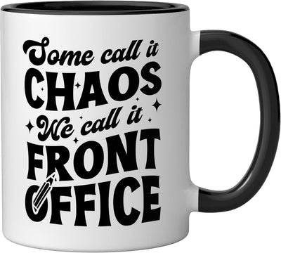 Taza Cerámica para Oficina Jefe Recepción Negro/Blanco