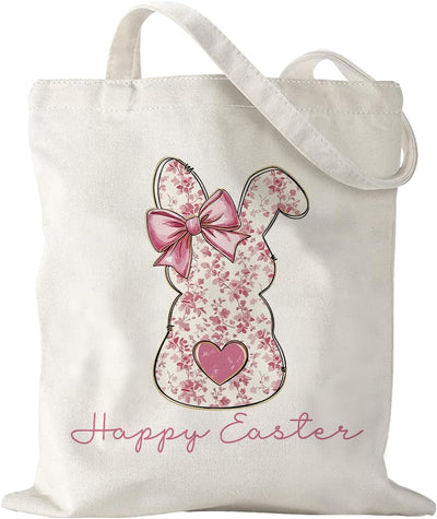 Bolsas de mano con diseño de conejo de Pascua rosa para mujer