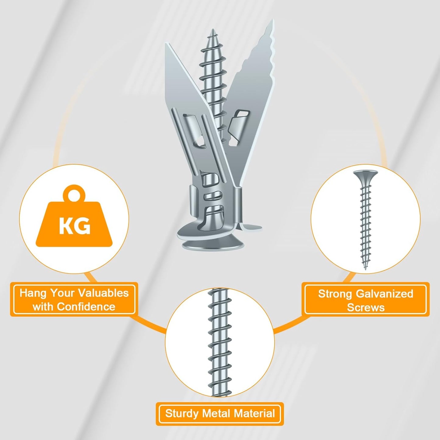 Set 180 Anclajes Autoperforantes Metal Resistente Plateado