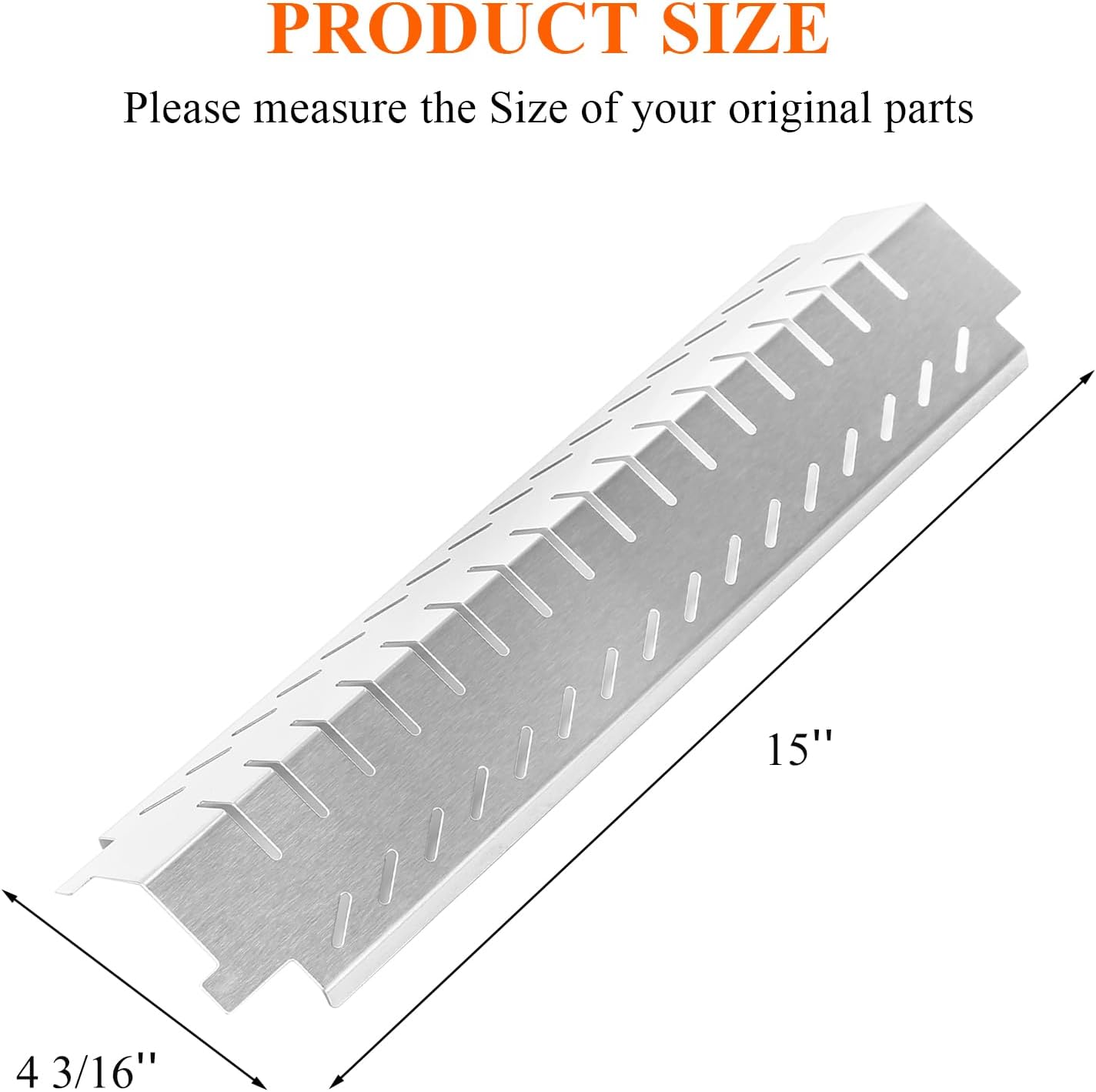 Placa calor repuesto parrillas 15pulg acero inox