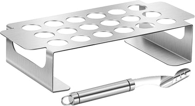 Estante parrilla con descorazonador 18 agujeros acero inox
