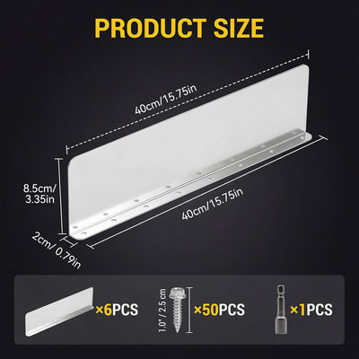 6 Protectores salpicaduras acero inox 50s canalón tejas