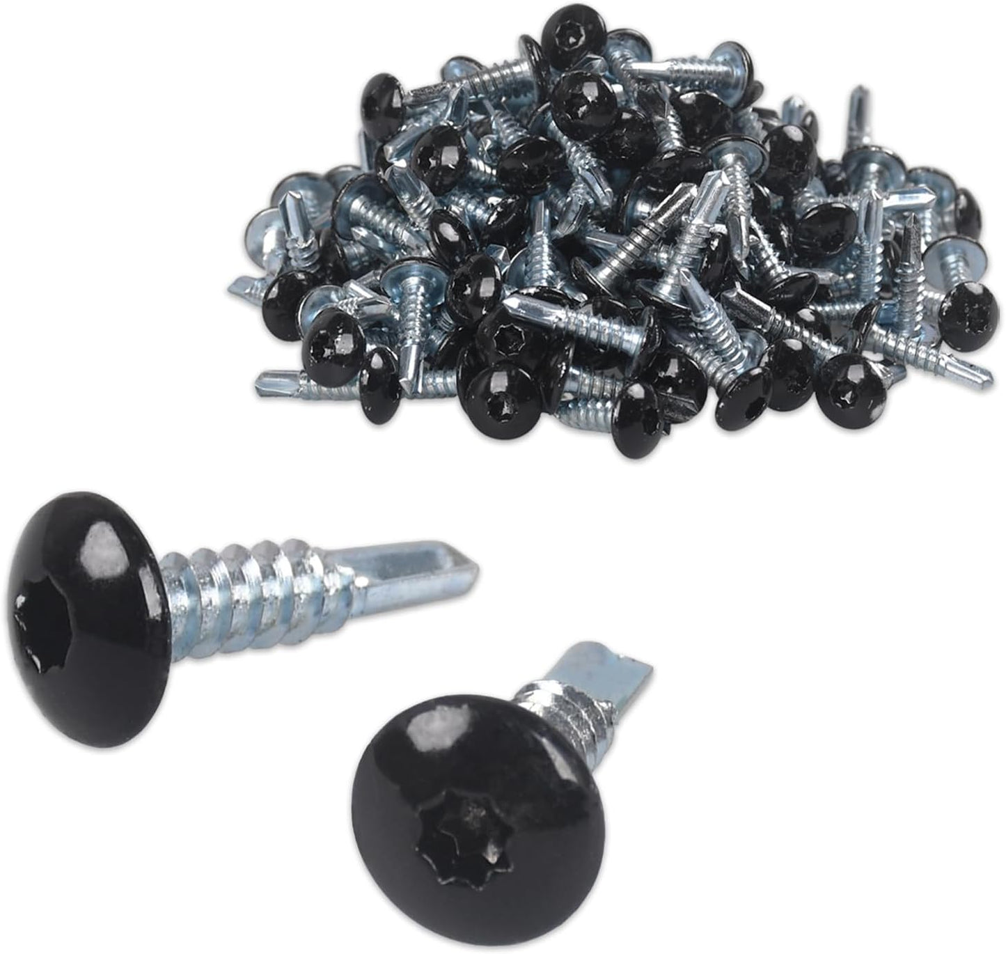 Tornillos remolque #10x3/4 pulg chapa autorroscantes negros 200pzas