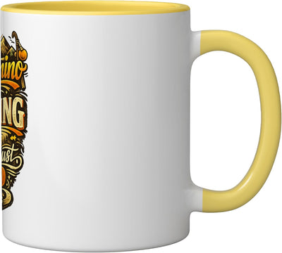 Taza Cerámica para Senderismo Camino de Santiago Amarillo/Blanco