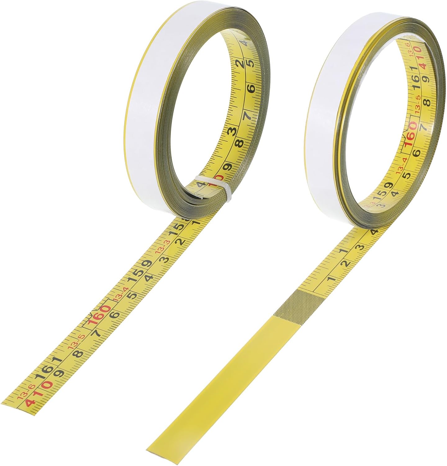 2 Cintas Métricas Autoadhesivas Acero 157pulg Izq-Derecha Amarillo