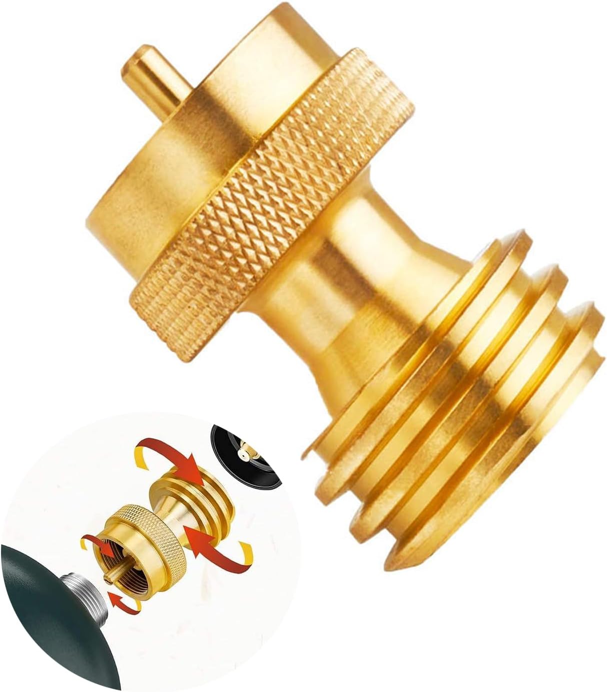 Adaptador tanque propano 20lb a 1lb latón sólido