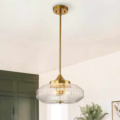 Lámpara colgante cristal techo 13.78pulg dorado 2 luces cocina