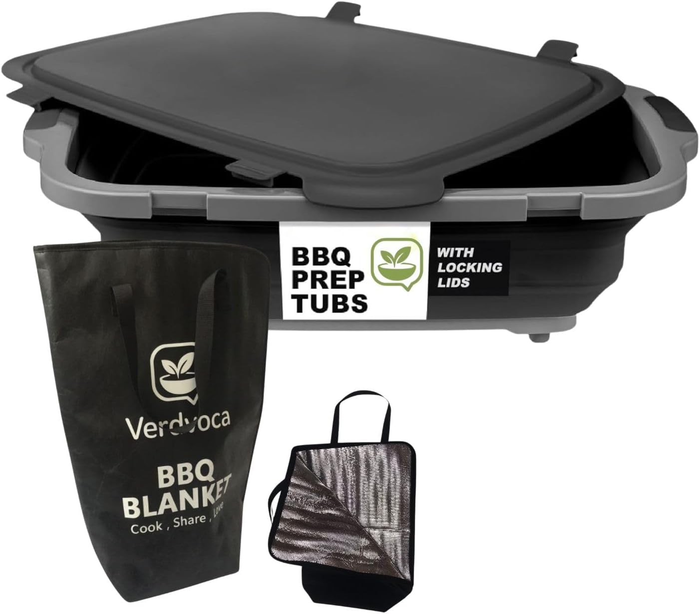 Tina plegable barbacoa 30L con manta carne 21pulg set 2