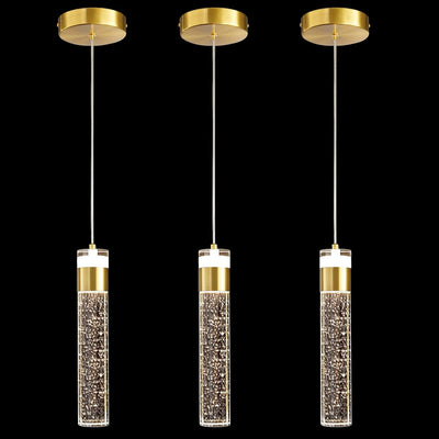 3 Lámparas colgantes cristal burbuja 3000K LED para cocina comedor