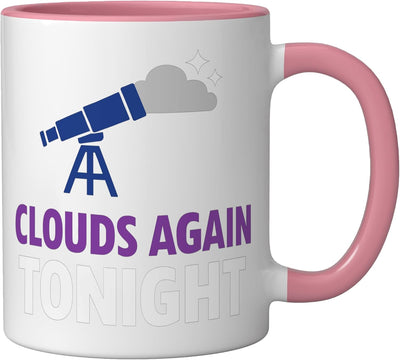 Taza cerámica para observador planetario telescopio astronomía rosa/blanca