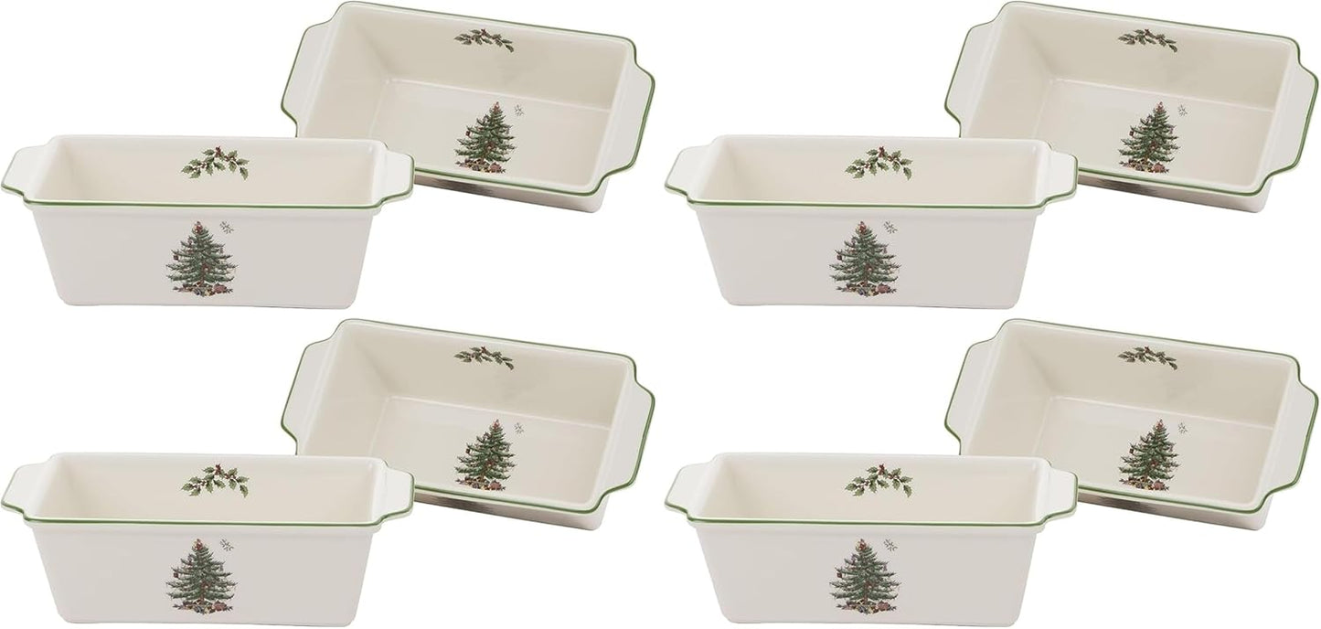 Molde Pan Navidad 7.75x3.5pulg Set 2 Sartenes Antiadherentes Loza