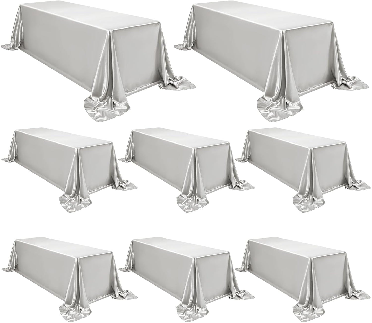 16 Pzas Surtido Manteles Satén Rectangular 90x156 y Redondos 120