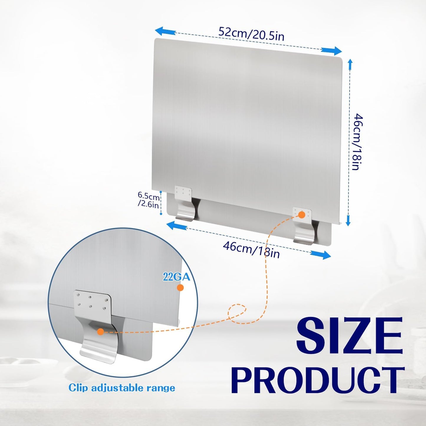 2 Protectores Salpicaduras Acero Inox Freidora Lateral 20.5x18pulg