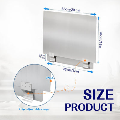 2 Protectores Salpicaduras Acero Inox Freidora Lateral 20.5x18pulg