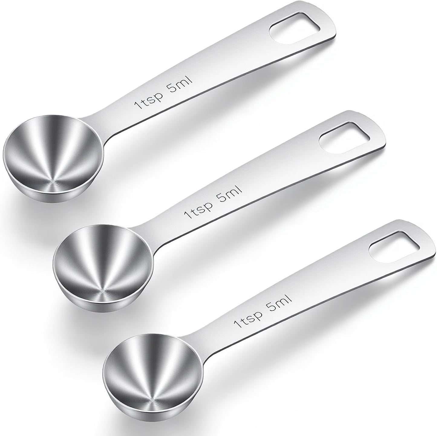 Set 3 cucharas medidoras acero inox 0.2oz cocina