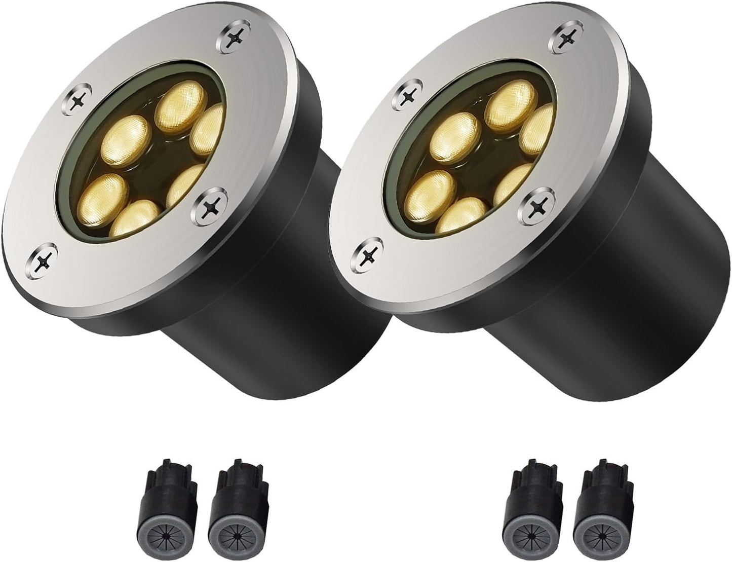 Luces LED paisaje 6 W IP67 blancas cálidas 3000 K pack 2