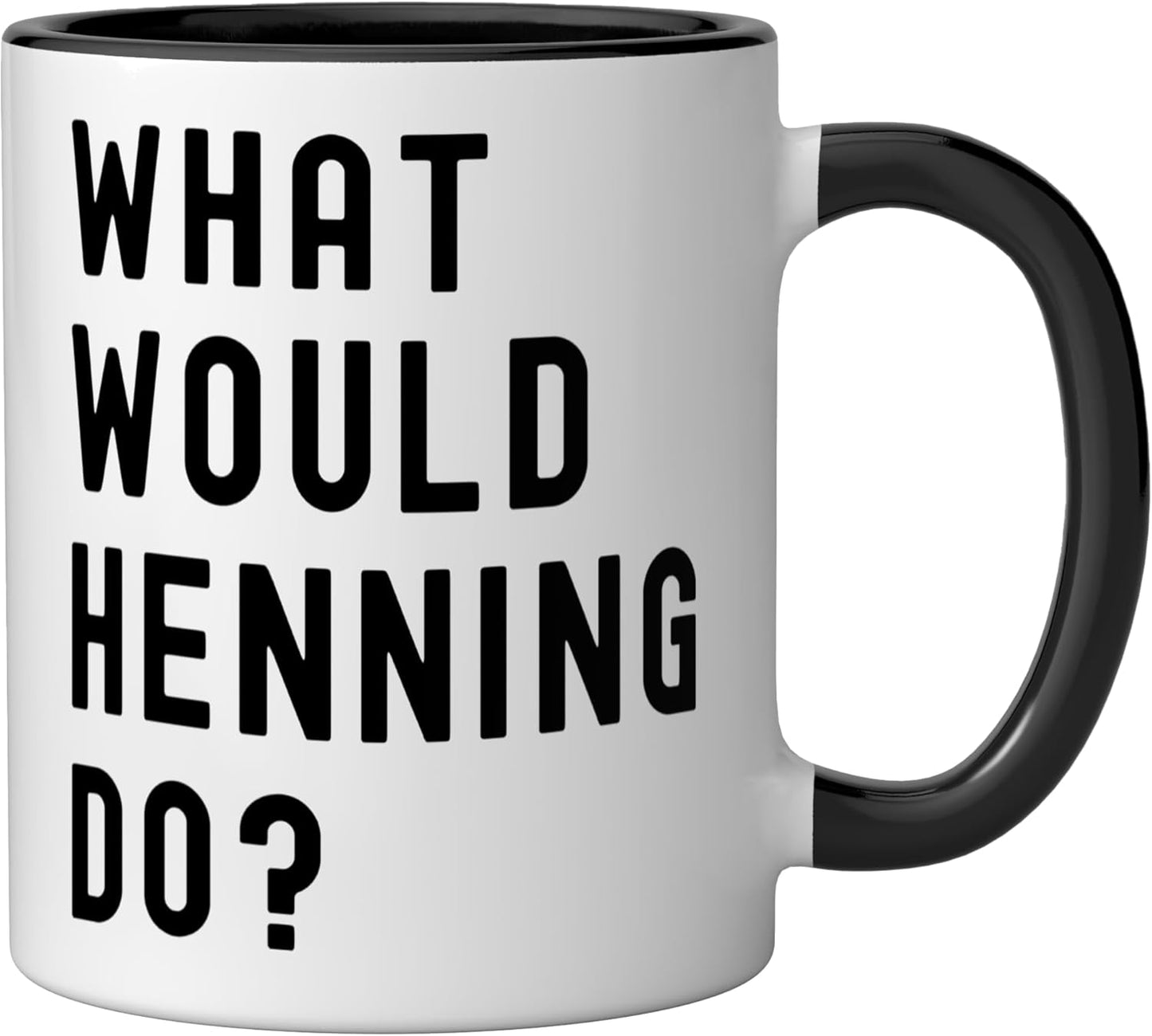 Taza cerámica What Would Henning Do? Negro/Blanco