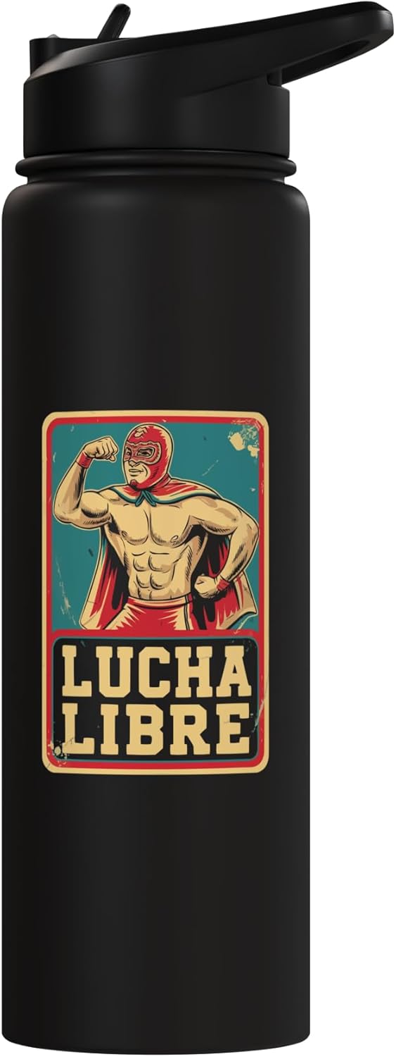 Bottle de agua acero inoxidable lucha libre mexicana