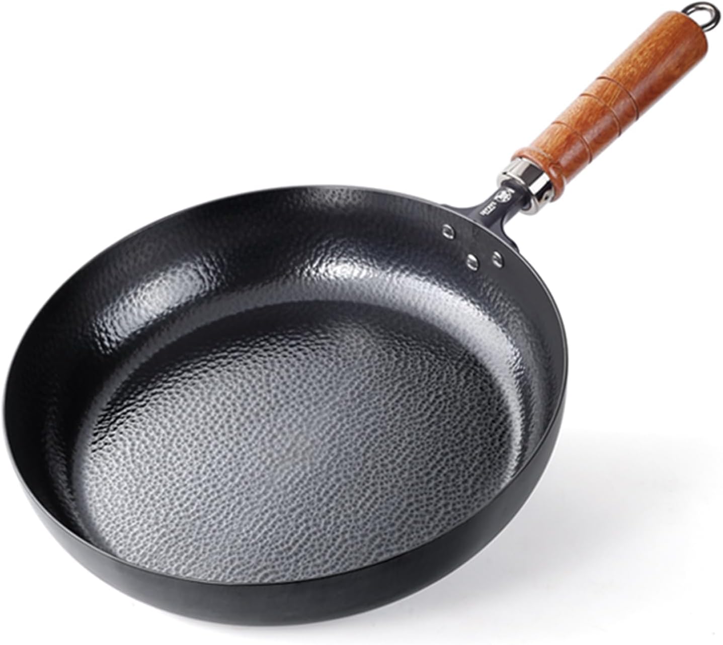 Sartén hierro forjado 12pulg fondo plano mango sapele