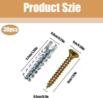 Kit Anclajes y Tornillos para Paredes de Concreto 8mm 50uds