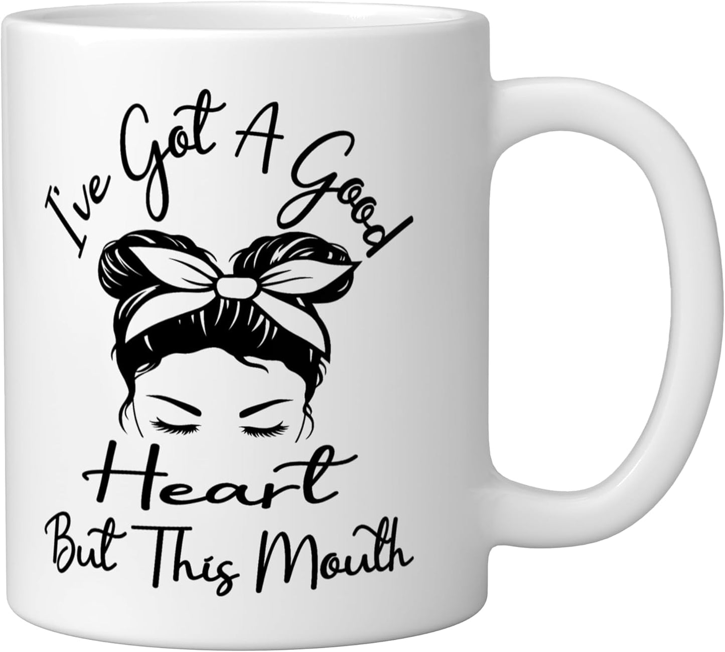 Taza de cerámica para boca desordenada madre blanco
