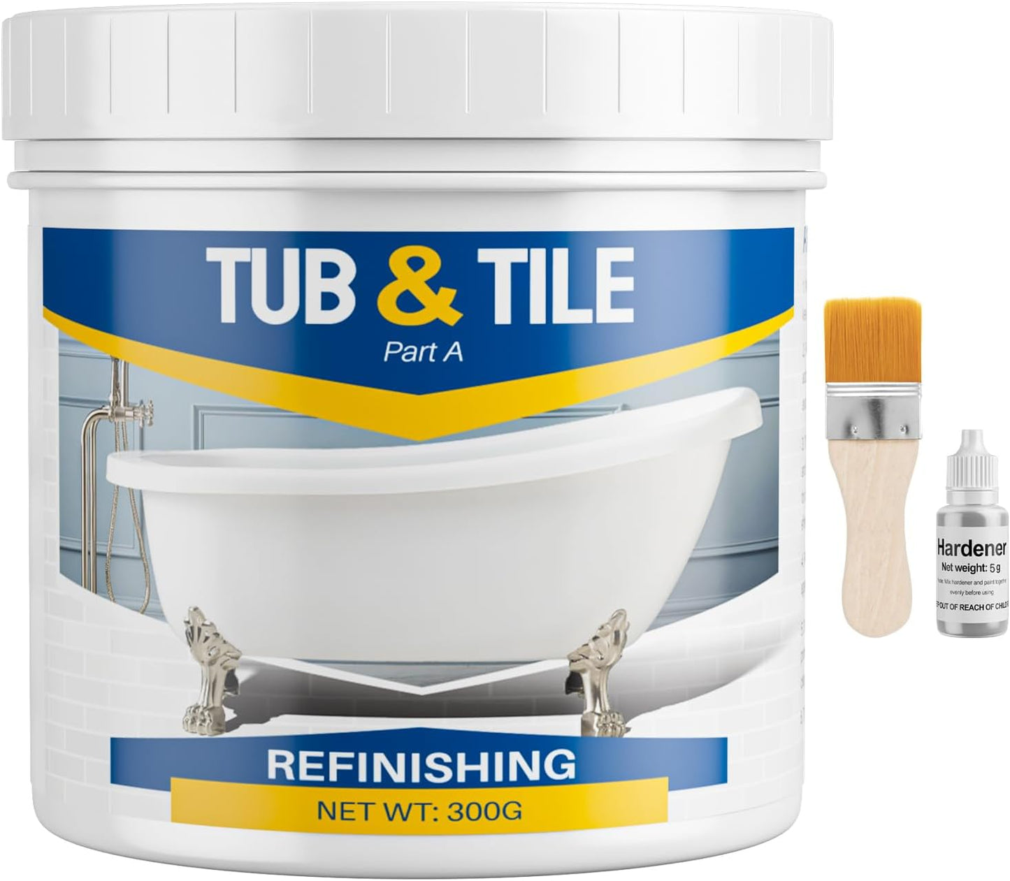 Kit pintura azulejos bañera 10.6oz con herramientas blanco