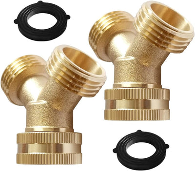 Conector manguera jardín 2 vías en Y roscado con arandela