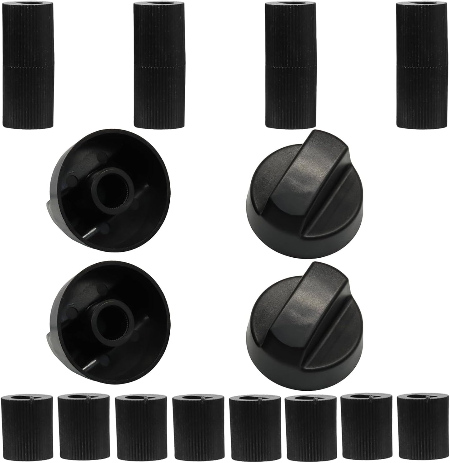 Set 4 Perillas Universales Negro con 12 Adaptadores Estufa