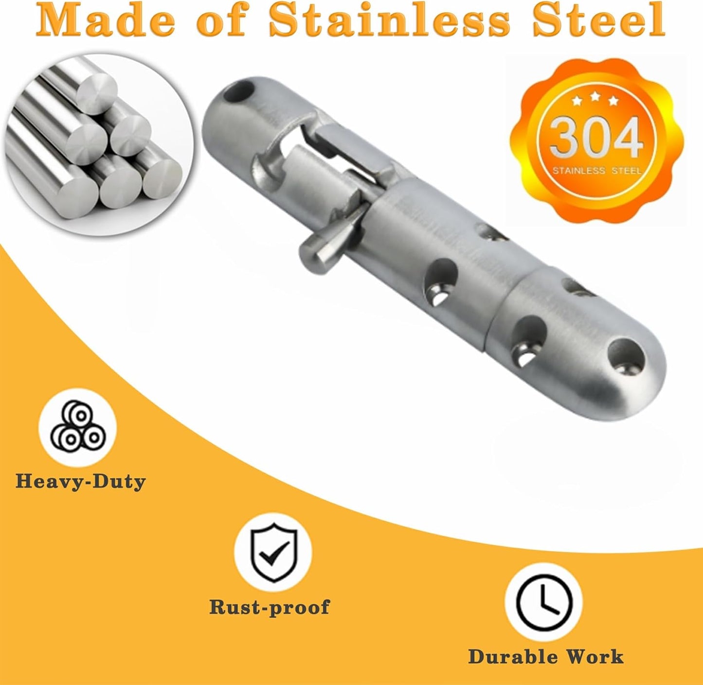 Pestillo puerta cobertizo acero inox 3pulg niquel