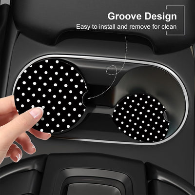 Set 2 posavasos cerámica coche negro azabache