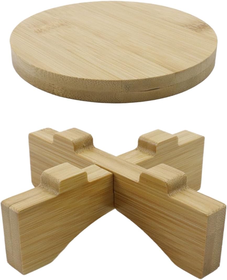 Soporte madera sólida 4.45pulg para plantas mini decoración mesa