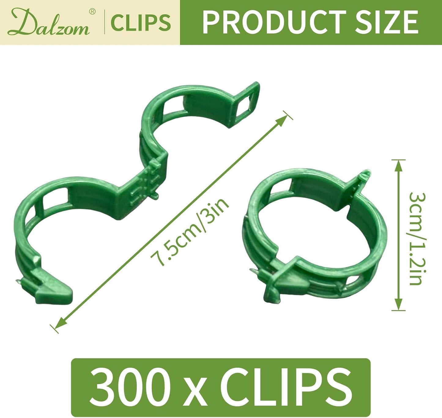 300 Clips Plástico Jardín para Tomate Vid y Verduras