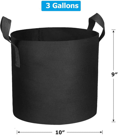 12 Pack Bolsas Cultivo 3gal Tela No Tejida 10.58oz Con Asas