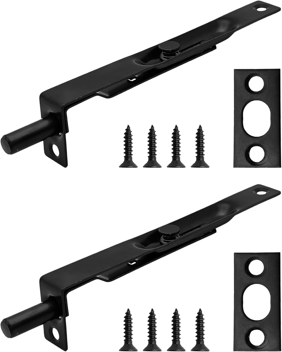 2 Pestillos Acero Inox Puerta 6pulg Cierre Oculto Negro