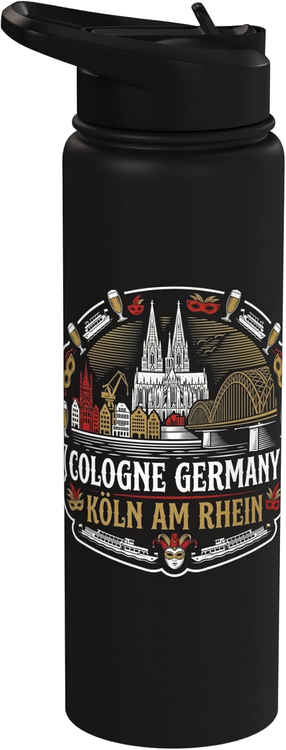 Botella de agua aislada de acero inoxidable regalo souvenir Alemania