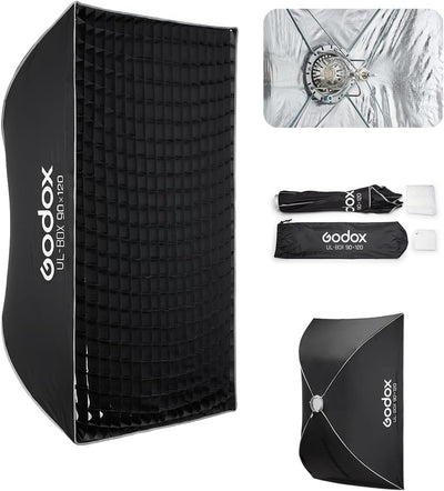 Softbox UL-90x120 caja luz rectangular rápida con rejilla difusor