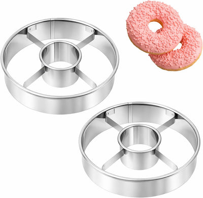 Paquete de 2 cortadores de donas de acero inoxidable 3.86 pulgadas