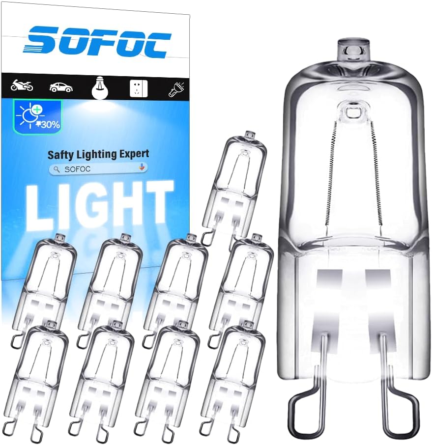 Bombillas G9 halógenas 120V blanco cálido para candelabros y luces