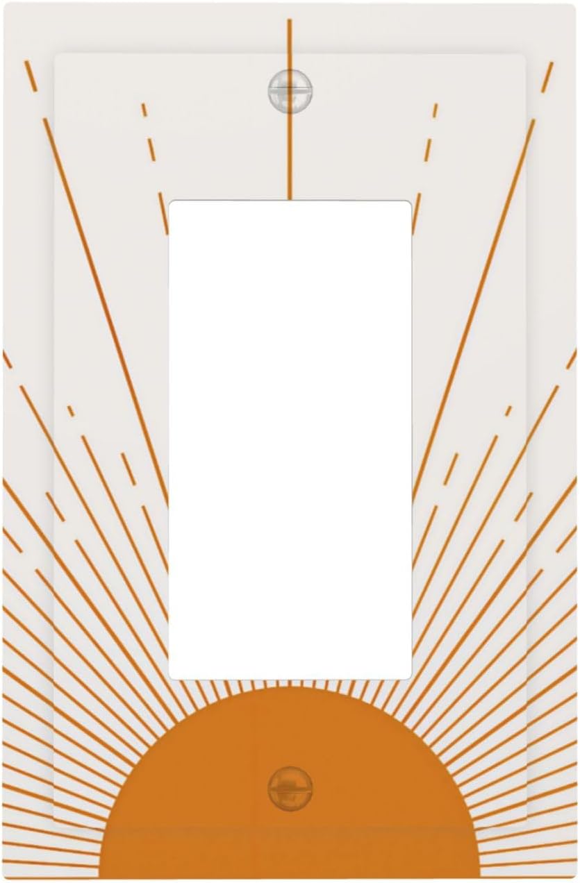 Placa pared interruptor luz basculante sol dorado bohemio 5x3