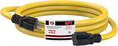 Cable extensión exterior 6ft enchufe T-Blade 20A para césped