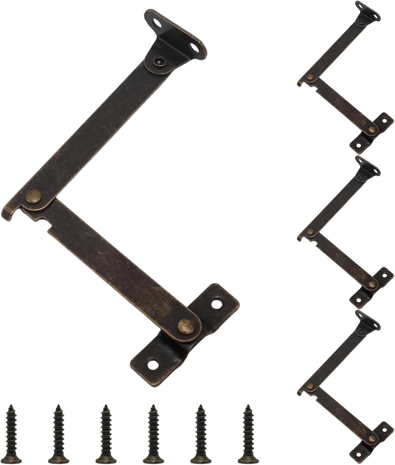 4 Bisagras Metal Latón Antiguo Soporte Tapa Plegable