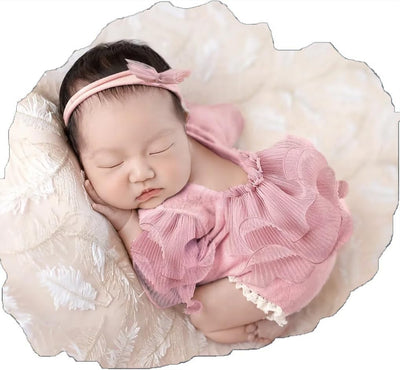 Traje foto recién nacida niña con volantes