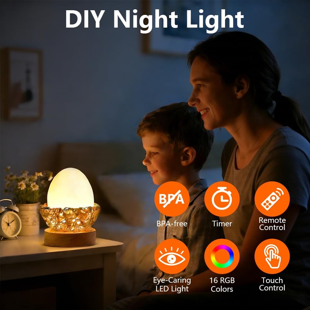 Luz Nocturna Recargable Niños Con Control Táctil 16 Colores